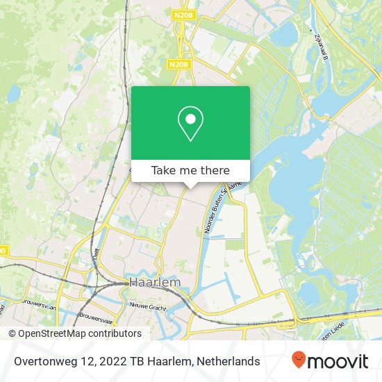 Overtonweg 12, 2022 TB Haarlem kaart