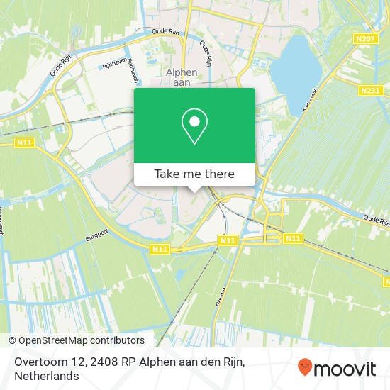 Overtoom 12, 2408 RP Alphen aan den Rijn kaart