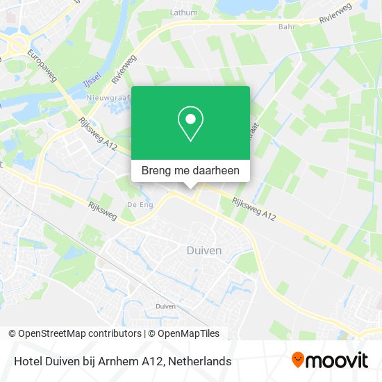 Hotel Duiven bij Arnhem A12 kaart