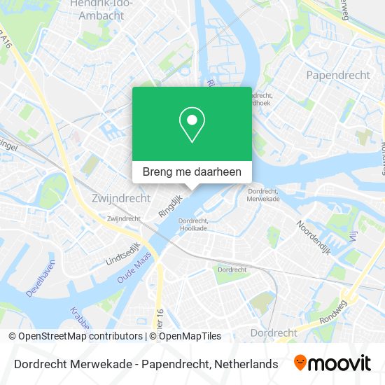 Dordrecht Merwekade - Papendrecht kaart