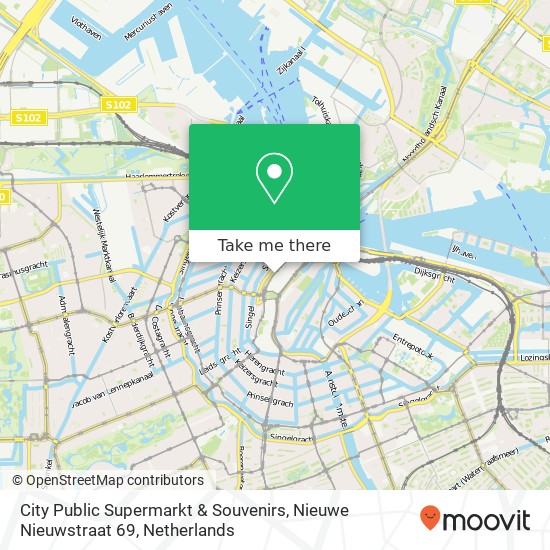 City Public Supermarkt & Souvenirs, Nieuwe Nieuwstraat 69 kaart