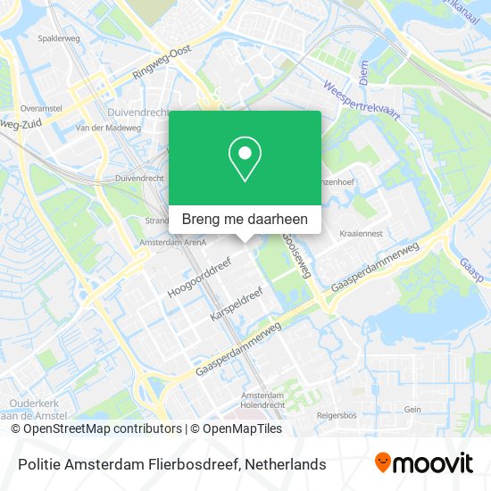 Politie Amsterdam Flierbosdreef kaart