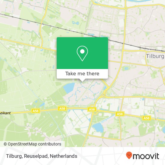 Tilburg, Reuselpad kaart