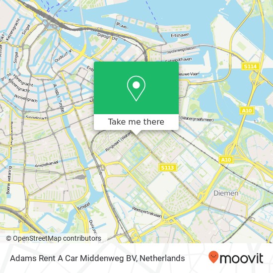 Adams Rent A Car Middenweg BV, Middenweg 51 kaart