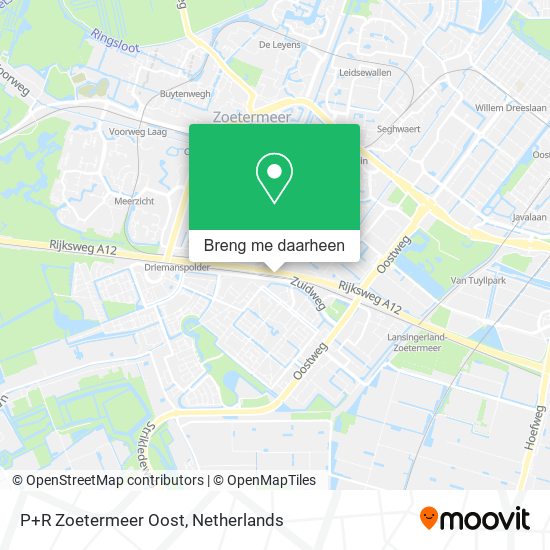 P+R Zoetermeer Oost kaart