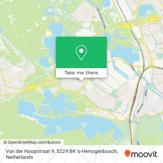 Van der Hoopstraat 9, 5224 BK 's-Hertogenbosch kaart