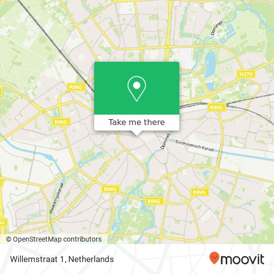 Willemstraat 1, 5611 HA Eindhoven kaart