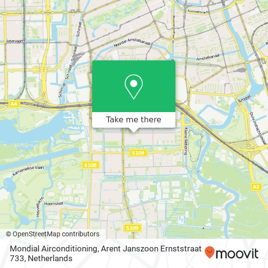 Mondial Airconditioning, Arent Janszoon Ernststraat 733 kaart