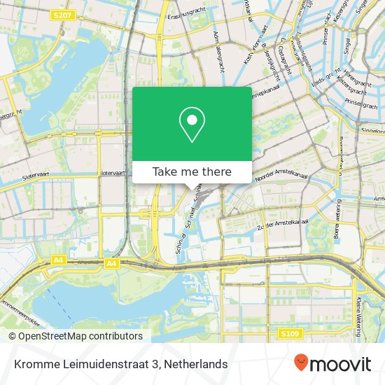 Kromme Leimuidenstraat 3, 1059 EL Amsterdam kaart