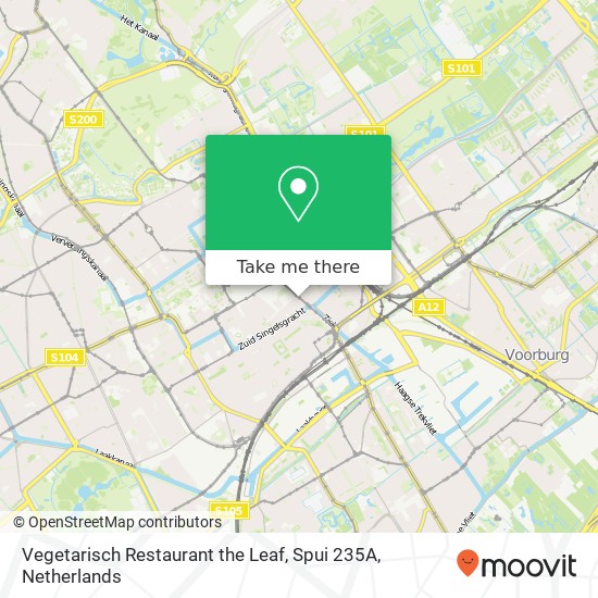 Vegetarisch Restaurant the Leaf, Spui 235A kaart