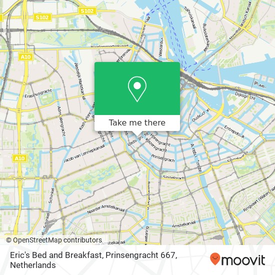 Eric's Bed and Breakfast, Prinsengracht 667 kaart