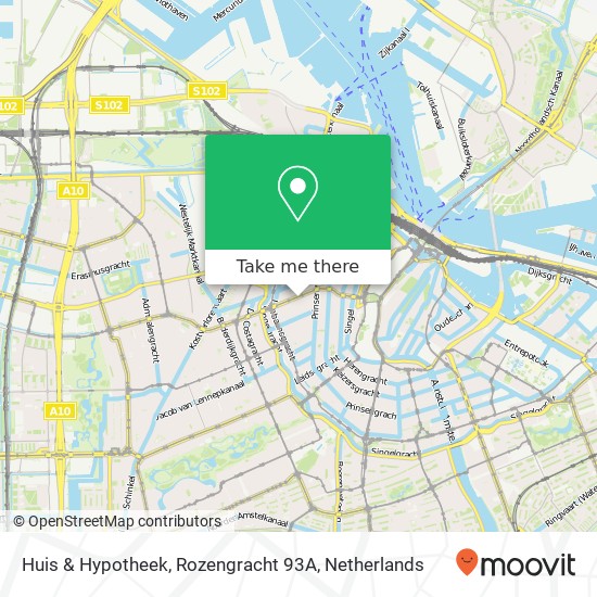 Huis & Hypotheek, Rozengracht 93A kaart