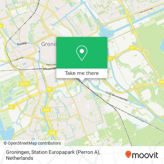 Groningen, Station Europapark (Perron A) kaart