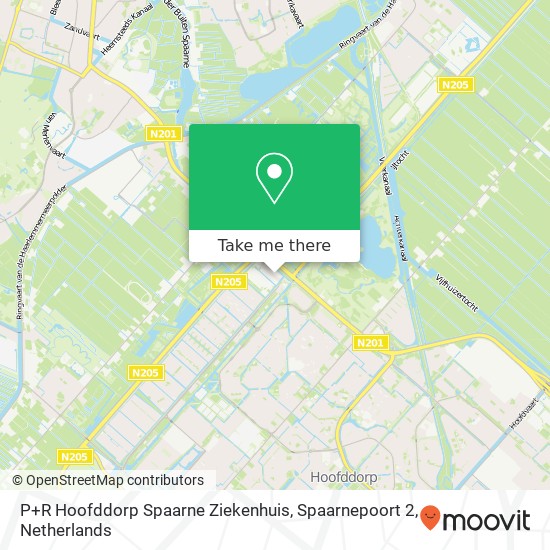 P+R Hoofddorp Spaarne Ziekenhuis, Spaarnepoort 2 kaart