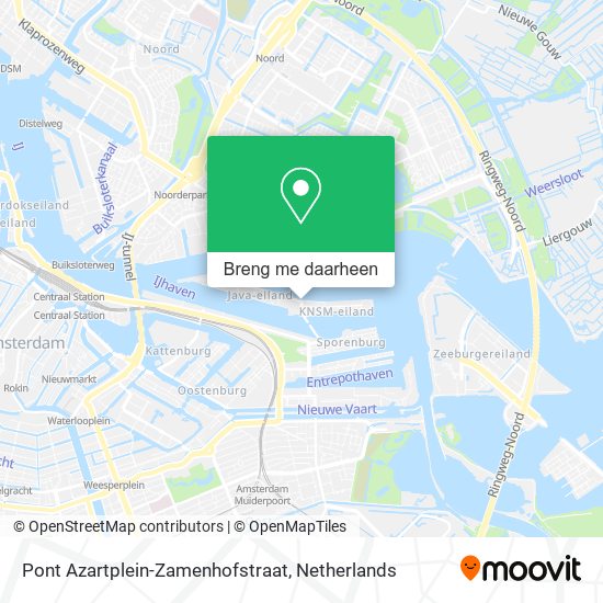 Pont Azartplein-Zamenhofstraat kaart