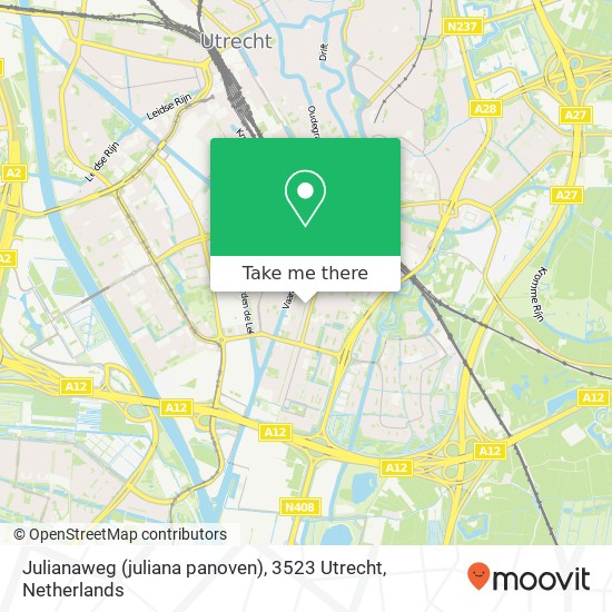 Julianaweg (juliana panoven), 3523 Utrecht kaart