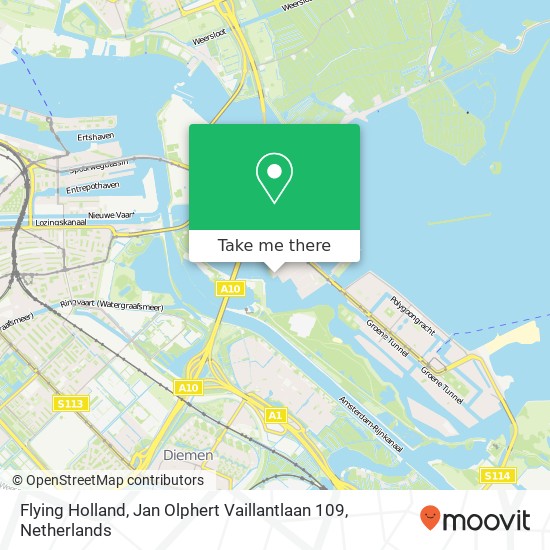 Flying Holland, Jan Olphert Vaillantlaan 109 kaart