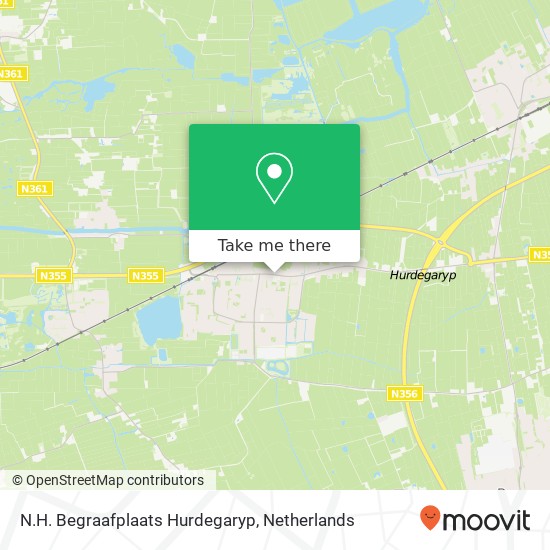 N.H. Begraafplaats Hurdegaryp kaart