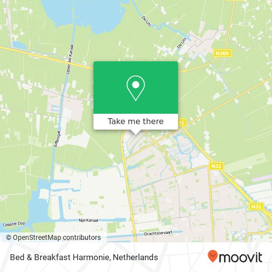 Bed & Breakfast Harmonie kaart