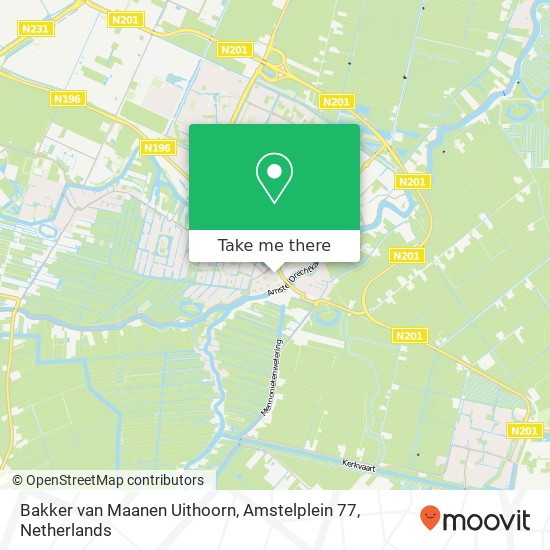 Bakker van Maanen Uithoorn, Amstelplein 77 kaart