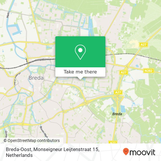 Breda-Oost, Monseigneur Leijtenstraat 15 kaart