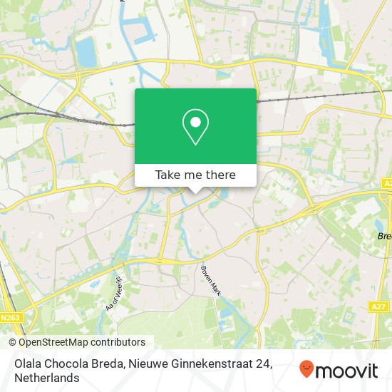 Olala Chocola Breda, Nieuwe Ginnekenstraat 24 kaart