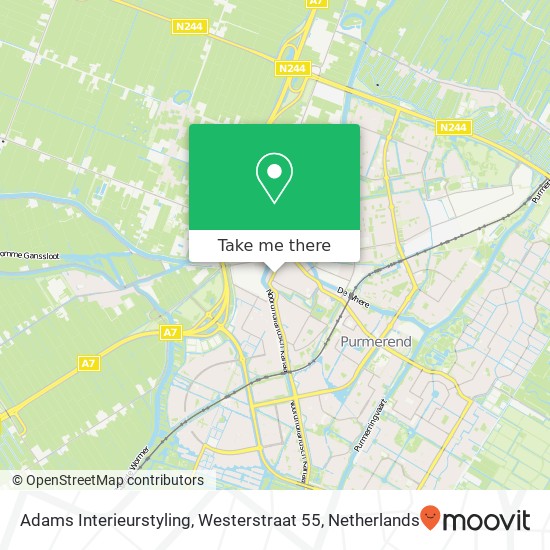 Adams Interieurstyling, Westerstraat 55 kaart