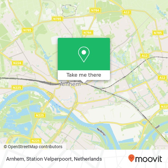 Arnhem, Station Velperpoort kaart