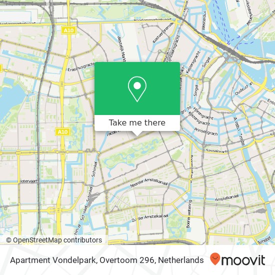 Apartment Vondelpark, Overtoom 296 kaart