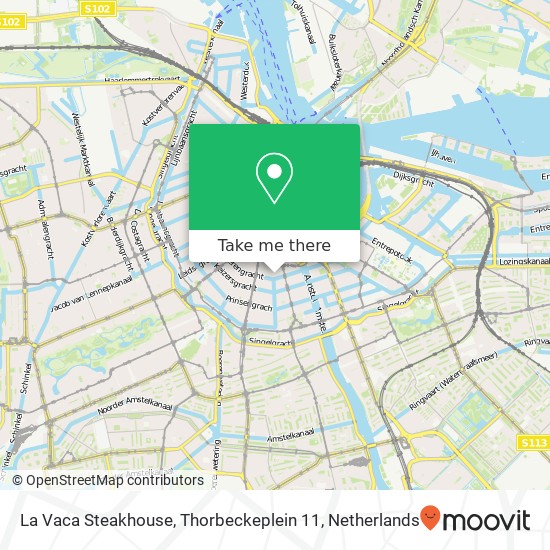 La Vaca Steakhouse, Thorbeckeplein 11 kaart