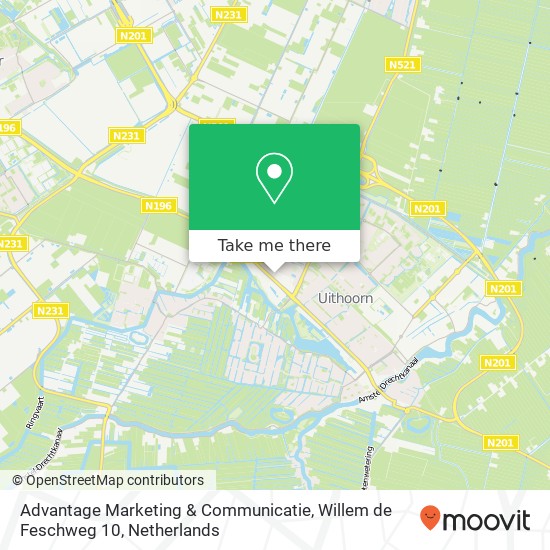 Advantage Marketing & Communicatie, Willem de Feschweg 10 kaart