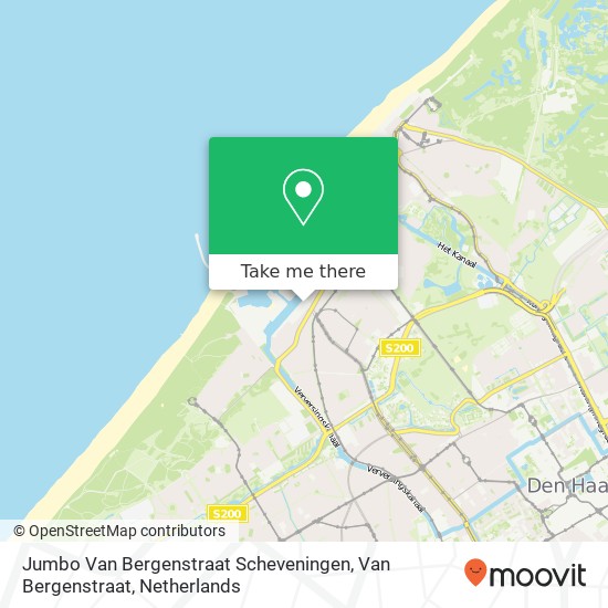 Jumbo Van Bergenstraat Scheveningen, Van Bergenstraat kaart