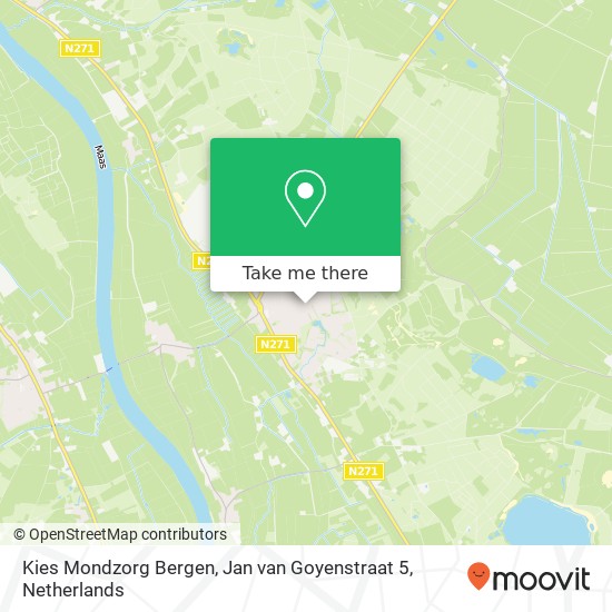 Kies Mondzorg Bergen, Jan van Goyenstraat 5 kaart