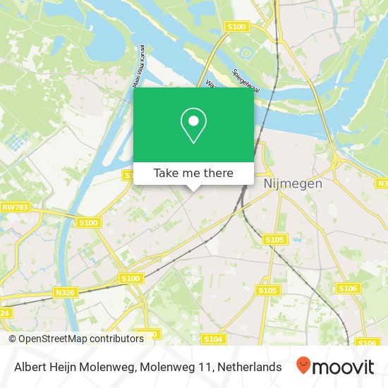 Albert Heijn Molenweg, Molenweg 11 kaart