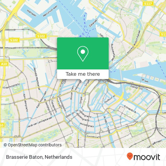 Brasserie Baton, Herengracht 82 kaart