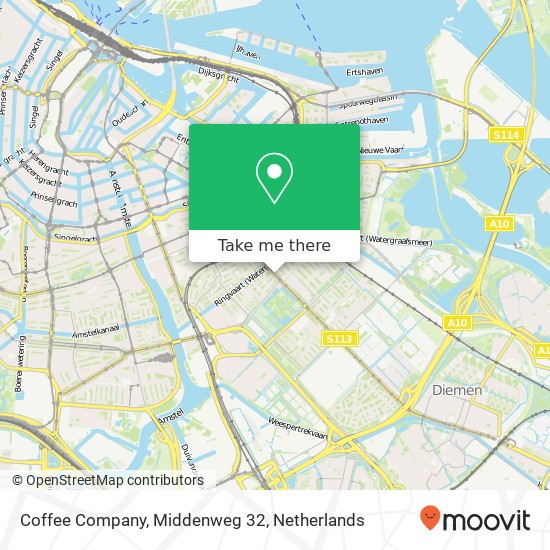 Coffee Company, Middenweg 32 kaart