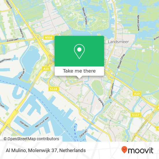 Al Mulino, Molenwijk 37 kaart