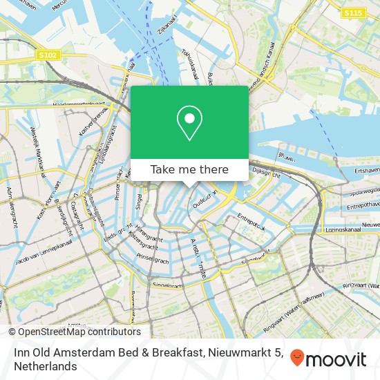 Inn Old Amsterdam Bed & Breakfast, Nieuwmarkt 5 kaart