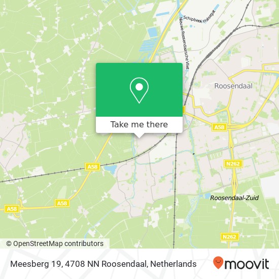 Meesberg 19, 4708 NN Roosendaal kaart