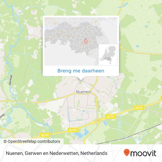 Nuenen, Gerwen en Nederwetten kaart