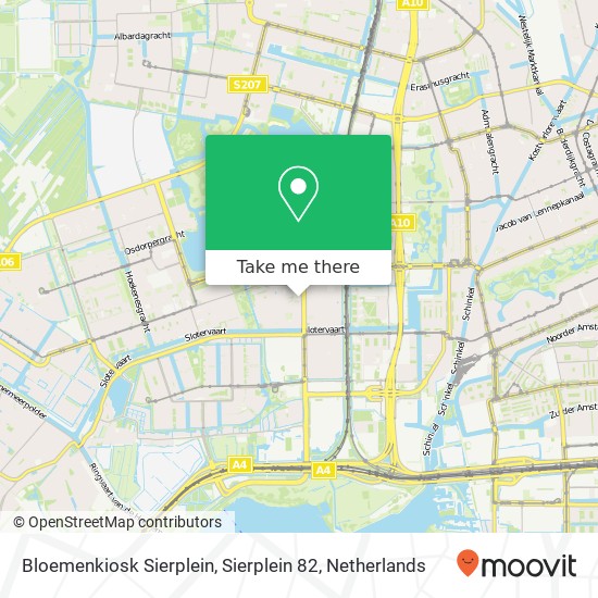 Bloemenkiosk Sierplein, Sierplein 82 kaart