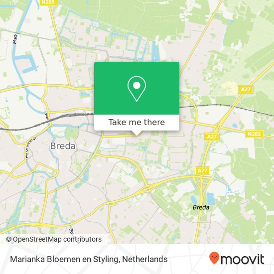 Marianka Bloemen en Styling, Brabantplein 18A kaart