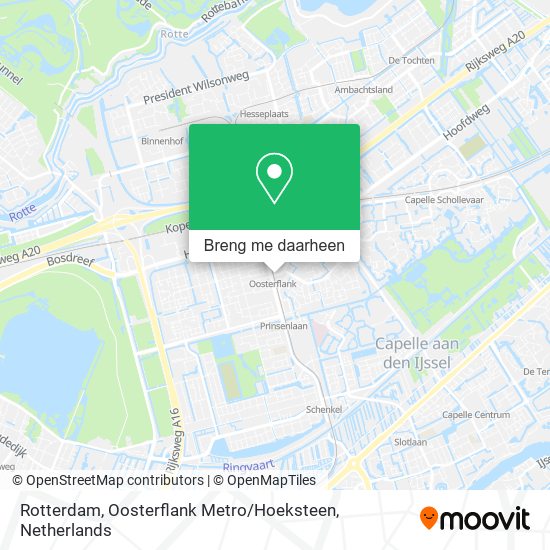 Rotterdam, Oosterflank Metro / Hoeksteen kaart