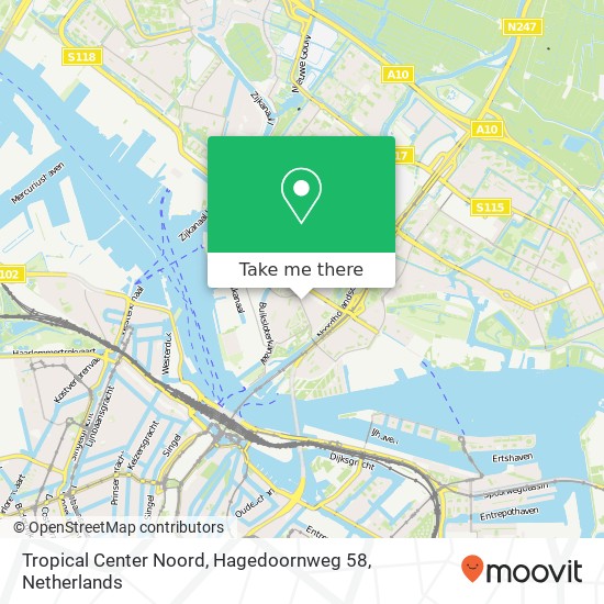 Tropical Center Noord, Hagedoornweg 58 kaart