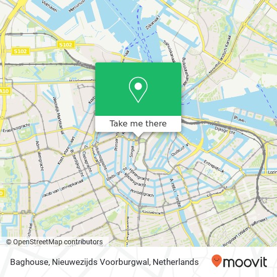 Baghouse, Nieuwezijds Voorburgwal kaart