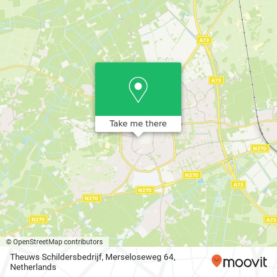 Theuws Schildersbedrijf, Merseloseweg 64 kaart