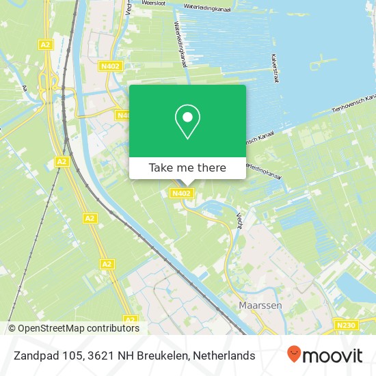 Zandpad 105, 3621 NH Breukelen kaart