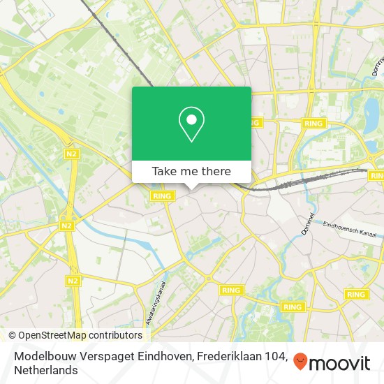 Modelbouw Verspaget Eindhoven, Frederiklaan 104 kaart