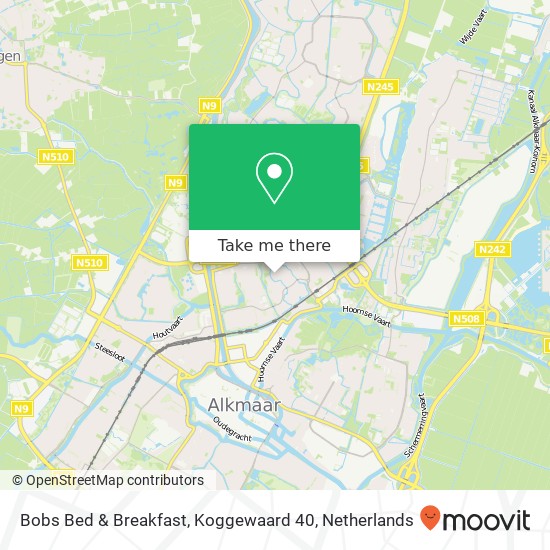 Bobs Bed & Breakfast, Koggewaard 40 kaart