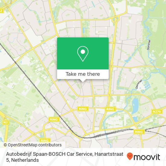 Autobedrijf Spaan-BOSCH Car Service, Hanartstraat 5 kaart